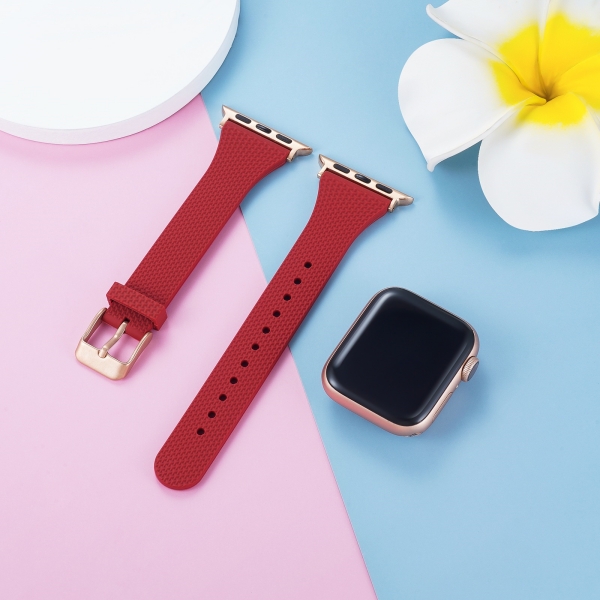 For Apple watch silicone strap Small waist strap Non-slip silica gel embosser watch strap 38mm 40mm 42mm 44mm